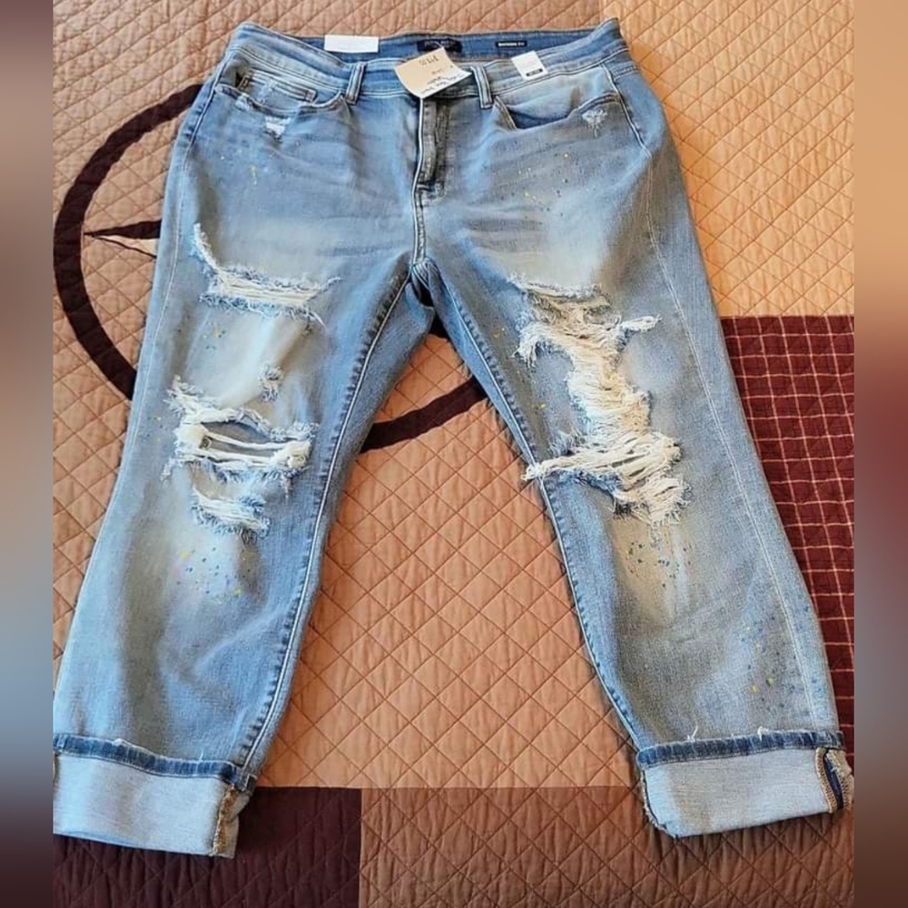 Judy blue paint splatter jeans